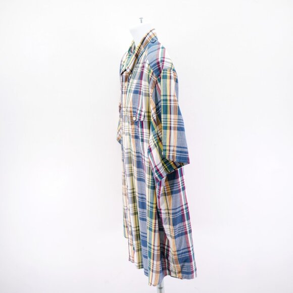 Tommy Hilfiger Plaid Short Sleeve Plaid Button Down 2XL Blue White Green Yellow - Picture 5 of 11